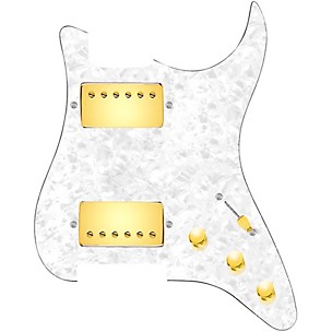 920d Custom HH Loaded Pickguard for Strat With Gold Cool Kids Humbuckers and S5W-HH Wiring Harness