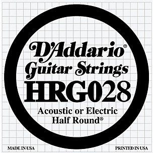 D'Addario HRG028 Half Round Electric Guitar String