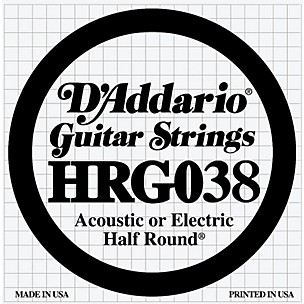 D'Addario HRG038 Half Round 038 Electric Guitar String Single