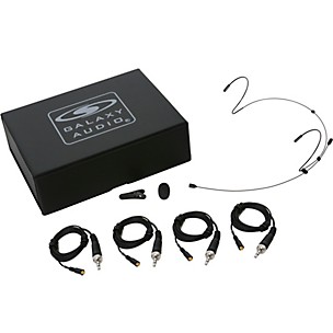 Galaxy Audio HSM4 Dual Ear Headset Mic With 4 Sennheiser Connecton Cables, Windscreen, Clip and Case