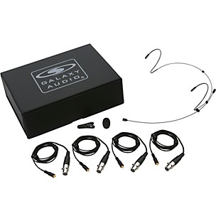 Galaxy Audio HSM4 Dual Ear Headset Mic With 4 Shure Connector Cables, Windscreen, Clip and Case
