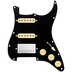 920d Custom HSS Loaded Pickguard For Strat With A Nickel Cool Kids Humbucker, Aged White Texas Grit Pickups and Black Knobs