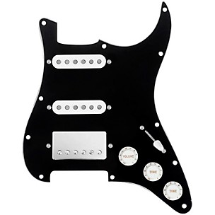 920d Custom HSS Loaded Pickguard For Strat With A Nickel Smoothie Humbucker, White Texas Vintage Pickups and White Knobs