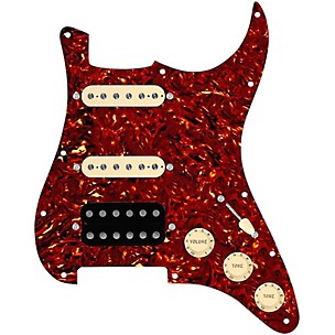 920d Custom HSS Loaded Pickguard For Strat With An Uncovered Cool Kids Humbucker, Aged White Texas Grit Pickups and Black Knobs