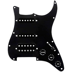 920d Custom HSS Loaded Pickguard For Strat With An Uncovered Smoothie Humbucker, Black Texas Vintage Pickups and Black Knobs