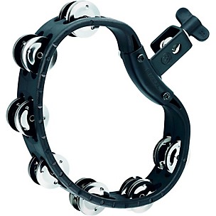 MEINL HTMT4BK Mountable Guiro Tambourine with Double Row Steel Jingles