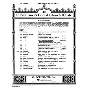 G. Schirmer Hark Hark My Soul SATB composed by Harry Rowe Shelley