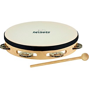 Nino Headed Wood Tambourine w/Single Row of Chimes