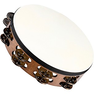 MEINL Headed Wood Tambourine with Double Row Steel Jingles