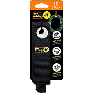 Wrap-It Storage Straps Heavy-Duty 10" Cable Strap, 3-Pack