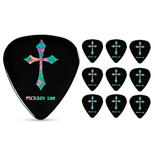 Pick Boy Heavy Metal Cross Black Celltex Guitar Picks