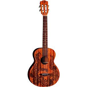 Luna Guitars Henna Dragon Mahogany Baritone Acoustic-Electric Ukulele