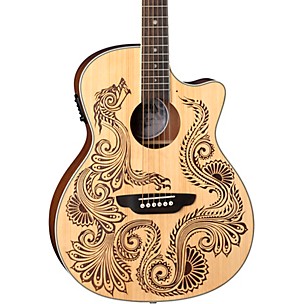 Luna Guitars Henna Dragon Select Spruce Acoustic/Electric Guitar
