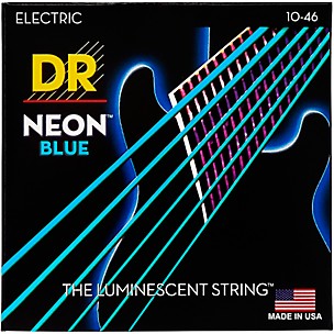 DR Strings Hi-Def NEON Blue Coated Medium (10-46) Electric Guitar Strings