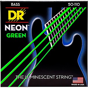 DR Strings Hi-Def NEON Green Coated 4-String Bass Strings Heavy (50-110)