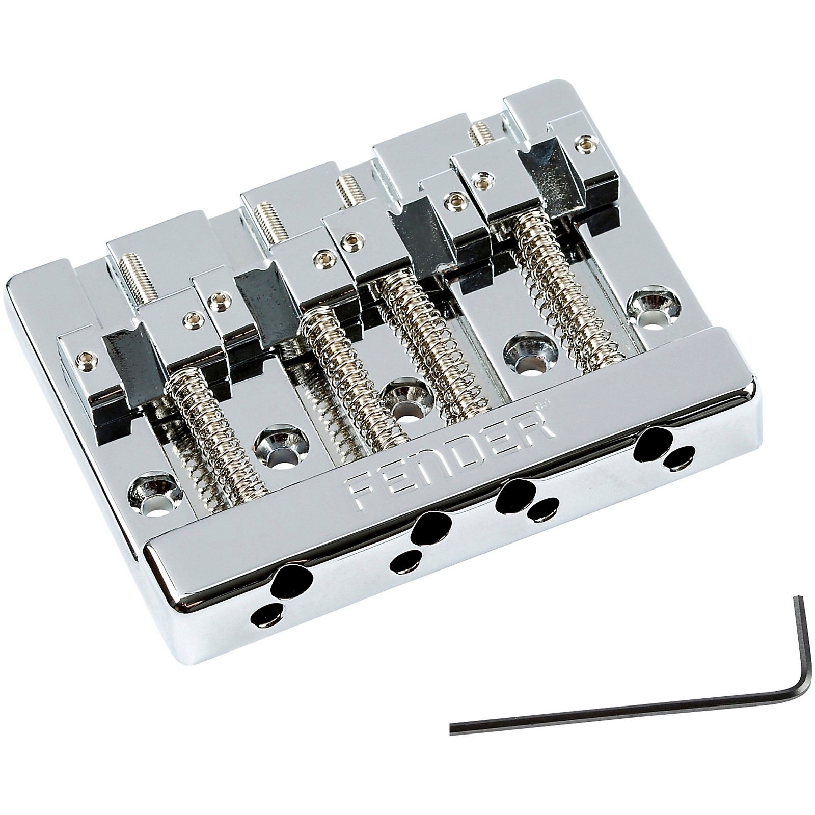 ベース FENDER HiMass 4-String Bass Bridge Fender HiMass 4-String Bass Bridge Assembly With Zinc Saddles