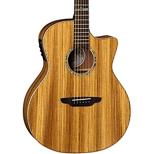 Luna High Tide Exotic Wood Cutaway Grand Concert Acoustic-Electric Guitar