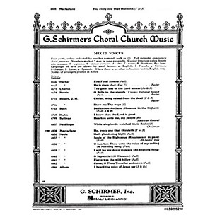G. Schirmer Ho Every One That Thirsteth (SATB with soprano or tenor solo and Organ) composed by Will C. MacFarlane