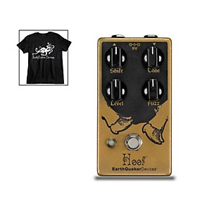 EarthQuaker Devices Hoof V2 Fuzz Effects Pedal and Octoskull T-Shirt Large Black