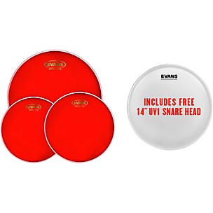 EVANS Hydraulic Red Tom Pack With Free 14" UV1 Snare Head