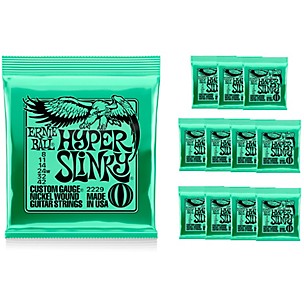 Ernie Ball Hyper Slinky Electric Guitar Strings 12 Pack