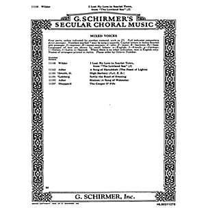 G. Schirmer I Lost My Love In Scarlet Town (From 'Lowland Sea') W/Piano-Sop Solo Alec Wild SATB composed by A Wilder