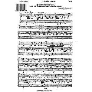 Novello I Waited for the Lord (from The Hymn of Praise) SATB Composed by Felix Mendelssohn