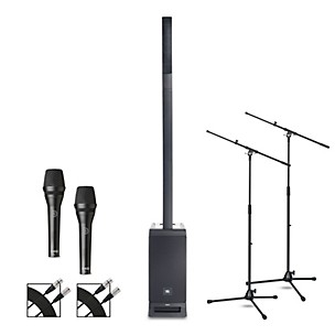 JBL IRX ONE Column Line Array Bundle With Dual AKG P5i Microphones, Stands and Cables