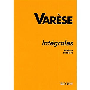 Ricordi Intégrales (Study Score) Study Score Series Composed by Edgard Varèse