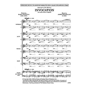 Boosey and Hawkes Invocation SSAATTBB composed by James MacMillan