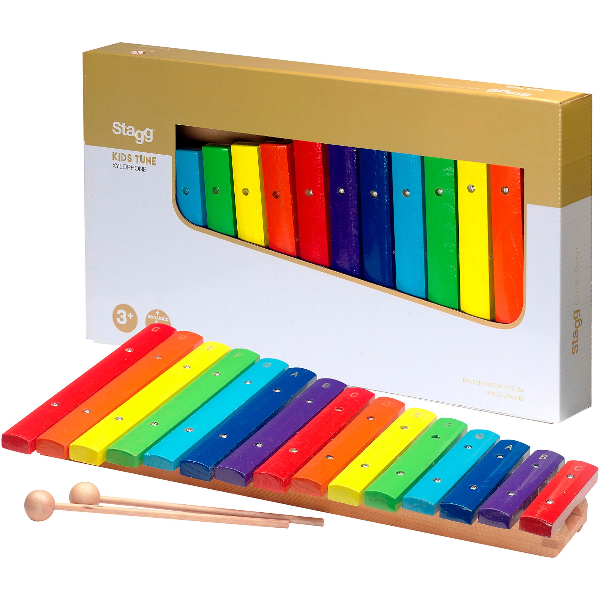 Stagg 2 Octave Rainbow Xylophone, 15Keys, C-C | Music & Arts