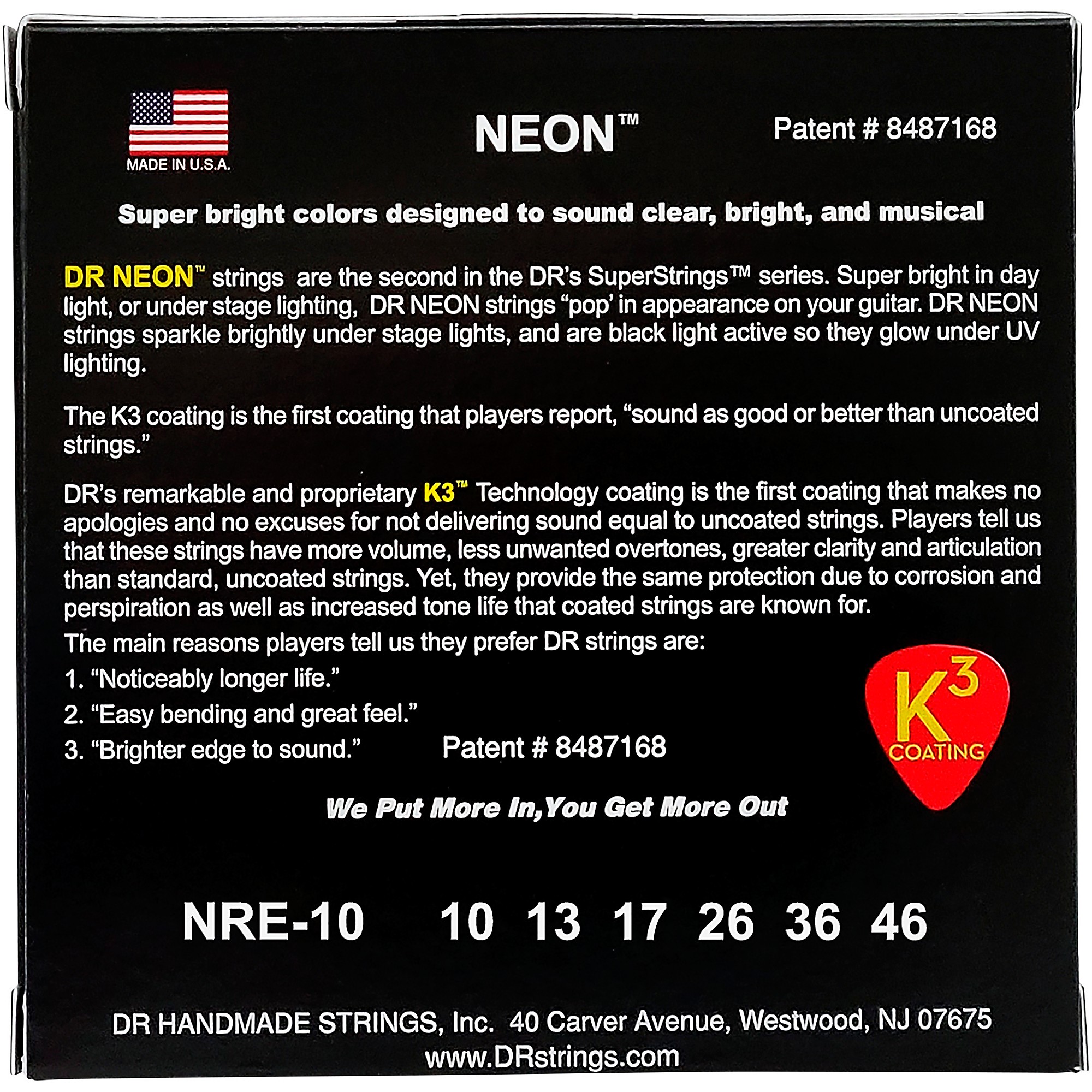 DR Strings Hi-Def NEON Red Coated Medium (10-46) Electric Guitar DR Strings Hi-Def NEON Red Coated Medium (10-46) Electric Guitar