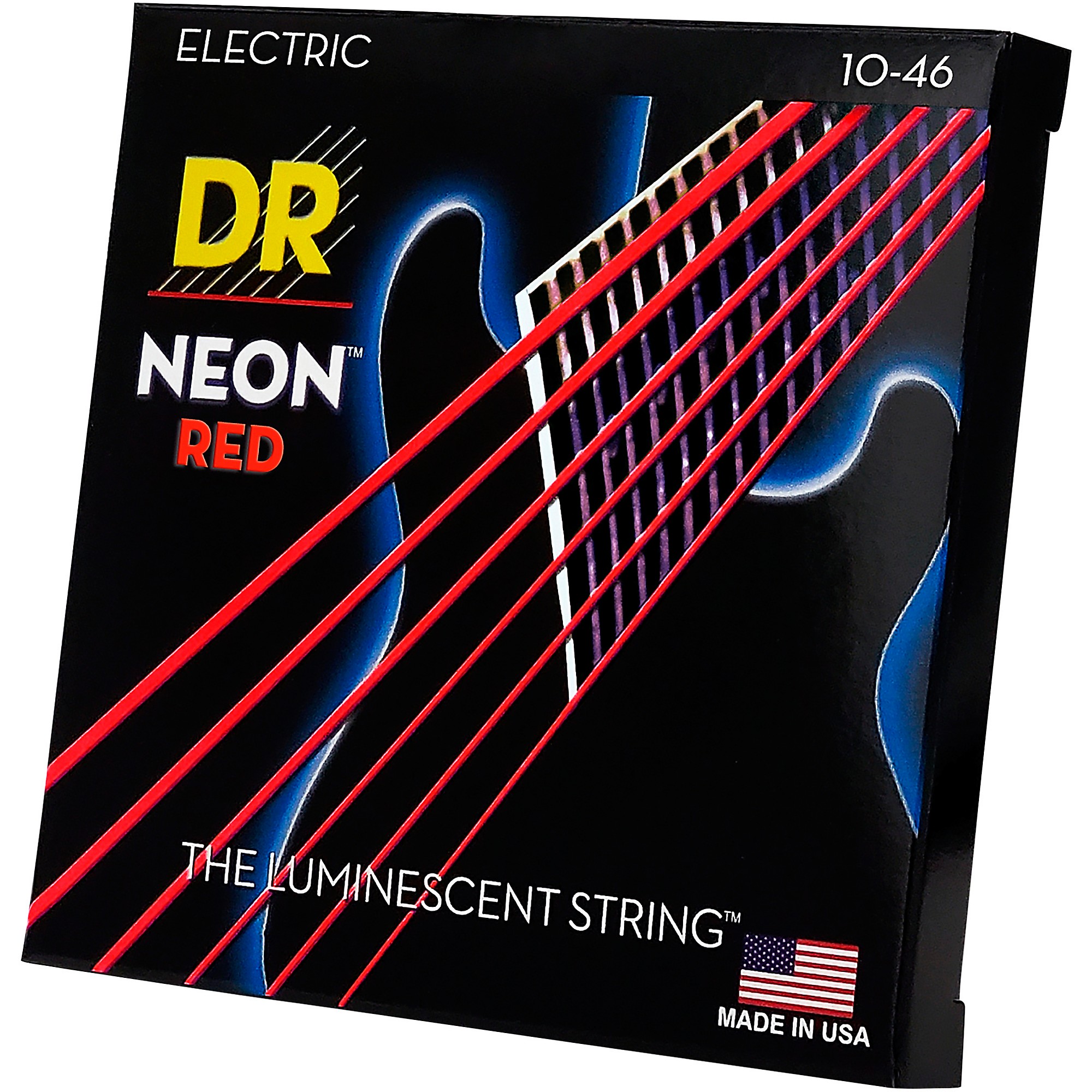 DR Strings Hi-Def NEON Red Coated Medium (10-46) Electric Guitar