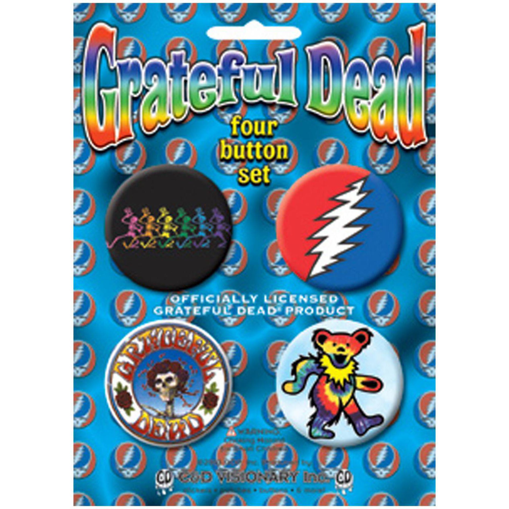 Grateful Dead Skelly Dance Metal Lapel Pin - Red Blue White Yellow Enamel Pin