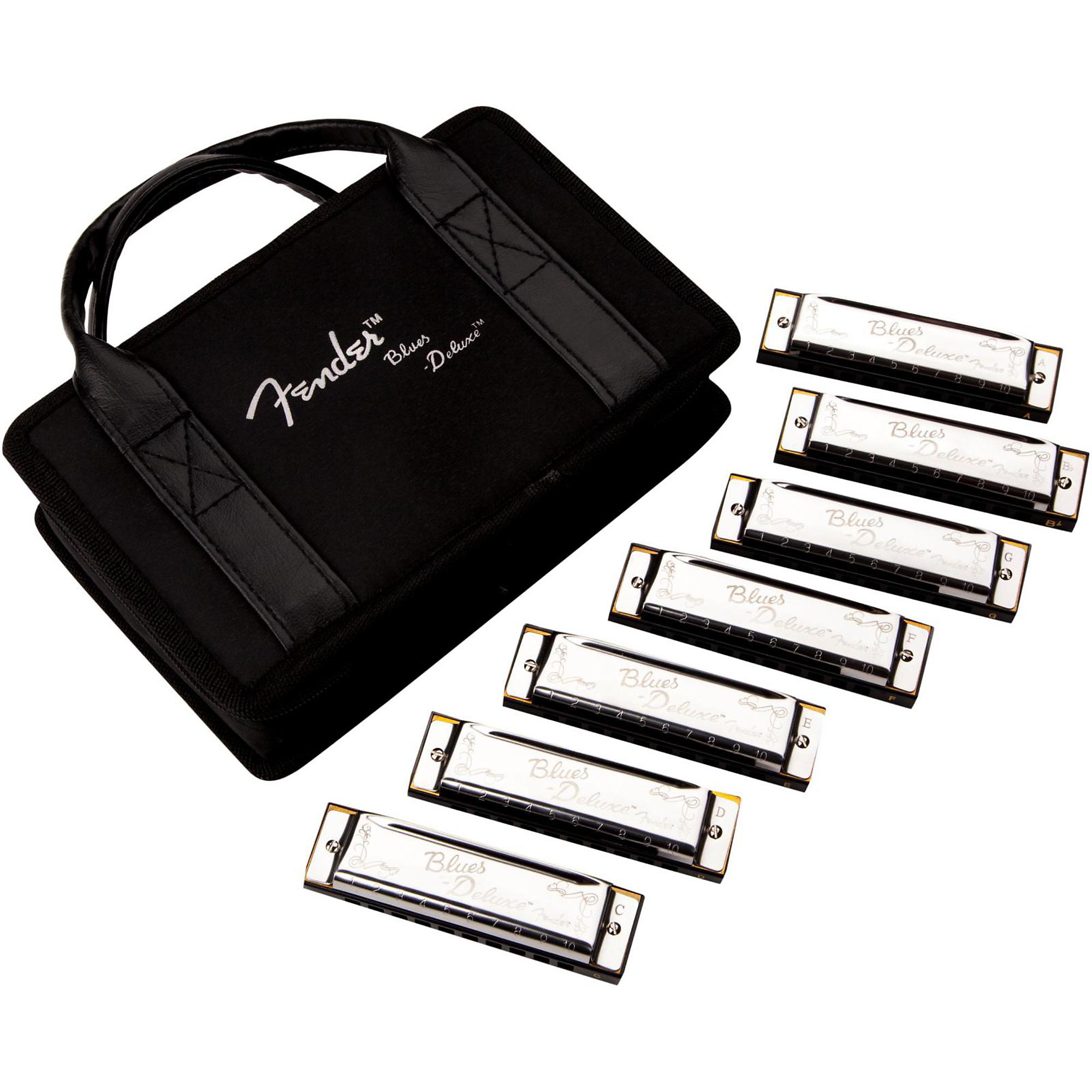 Fender Blues Deluxe Harmonica Set (7-Pack with Case, Keys of C