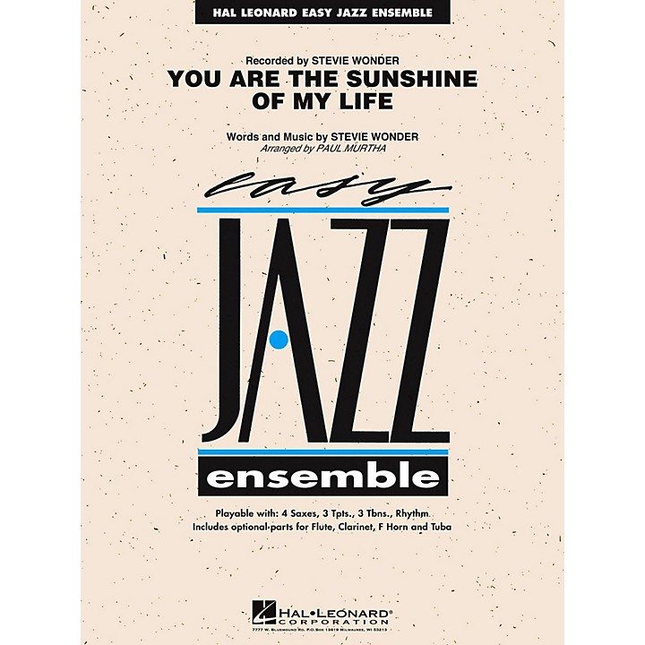 Hal Leonard You Are The Sunshine Of My Life Jazz Band Level 2