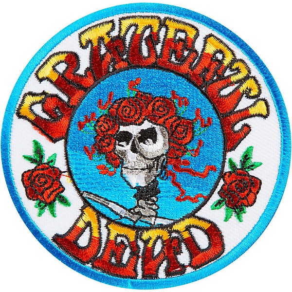 Grateful Dead Skull and Roses Logo Iron On Appliqué 