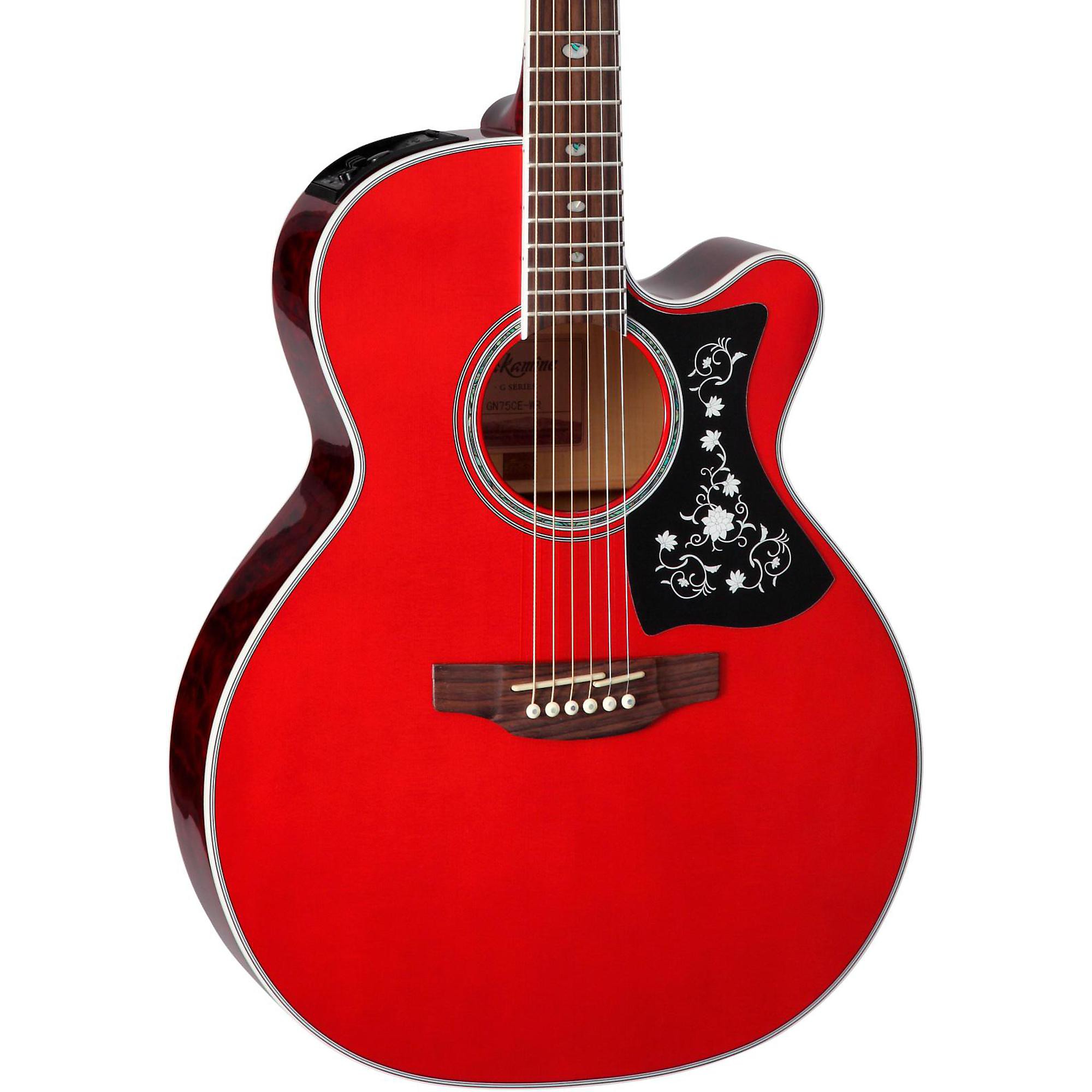 Red acoustic electric deals guitar