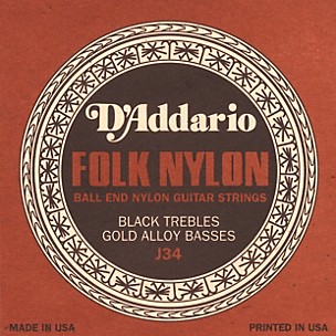 D'Addario J34 Folk Nylon BE Acoustic Guitar Strings Set