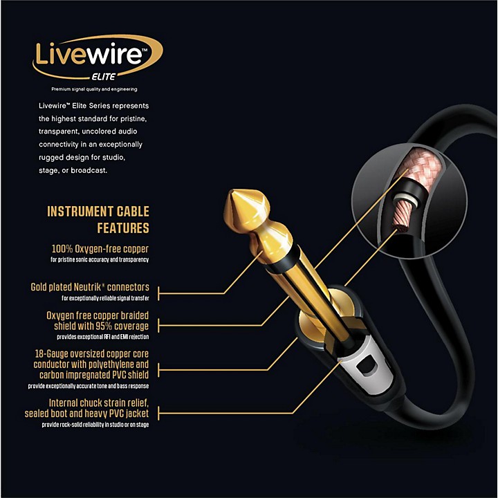 Livewire Advantage Instrument Cable 10 ft. Black