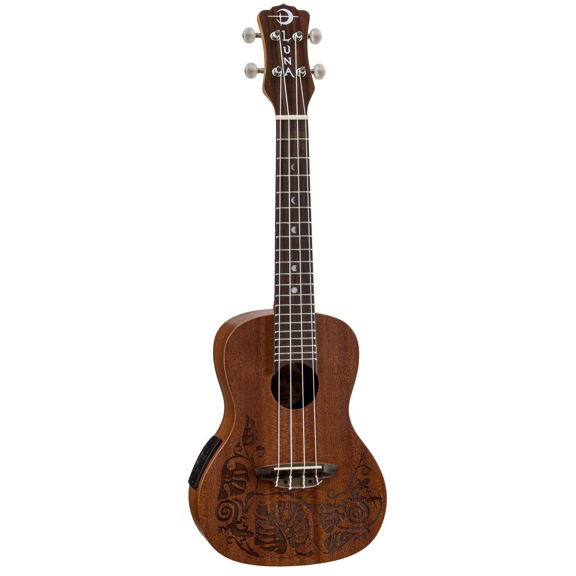 Luna Guitars MO EL Concert Acoustic-Electric Ukulele | Music