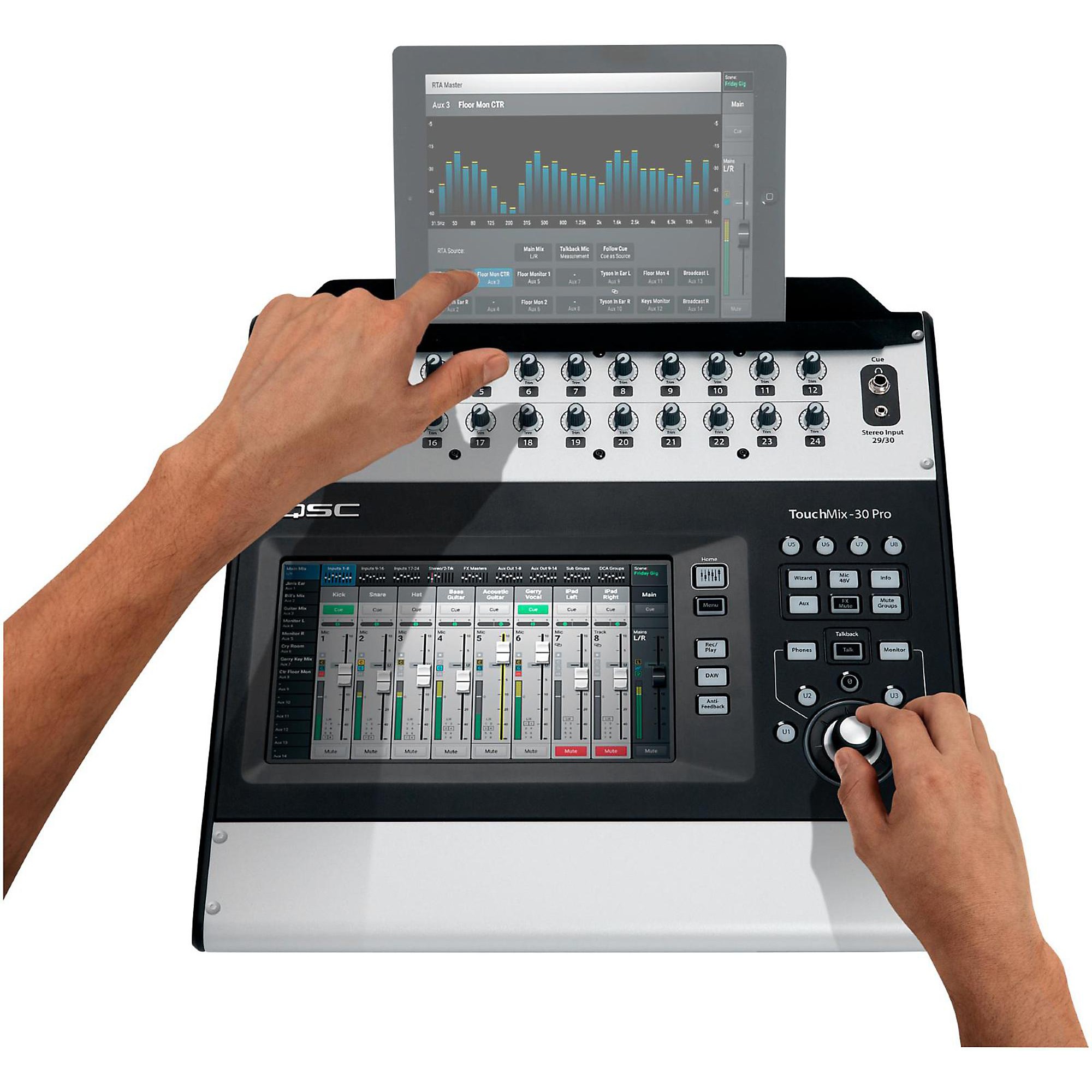 QSC TouchMix-30 Proは、32入力のデジタルミキサー QSC TouchMix-30 Pro Touch-Screen Digital Audio Mixer | EMI Audio