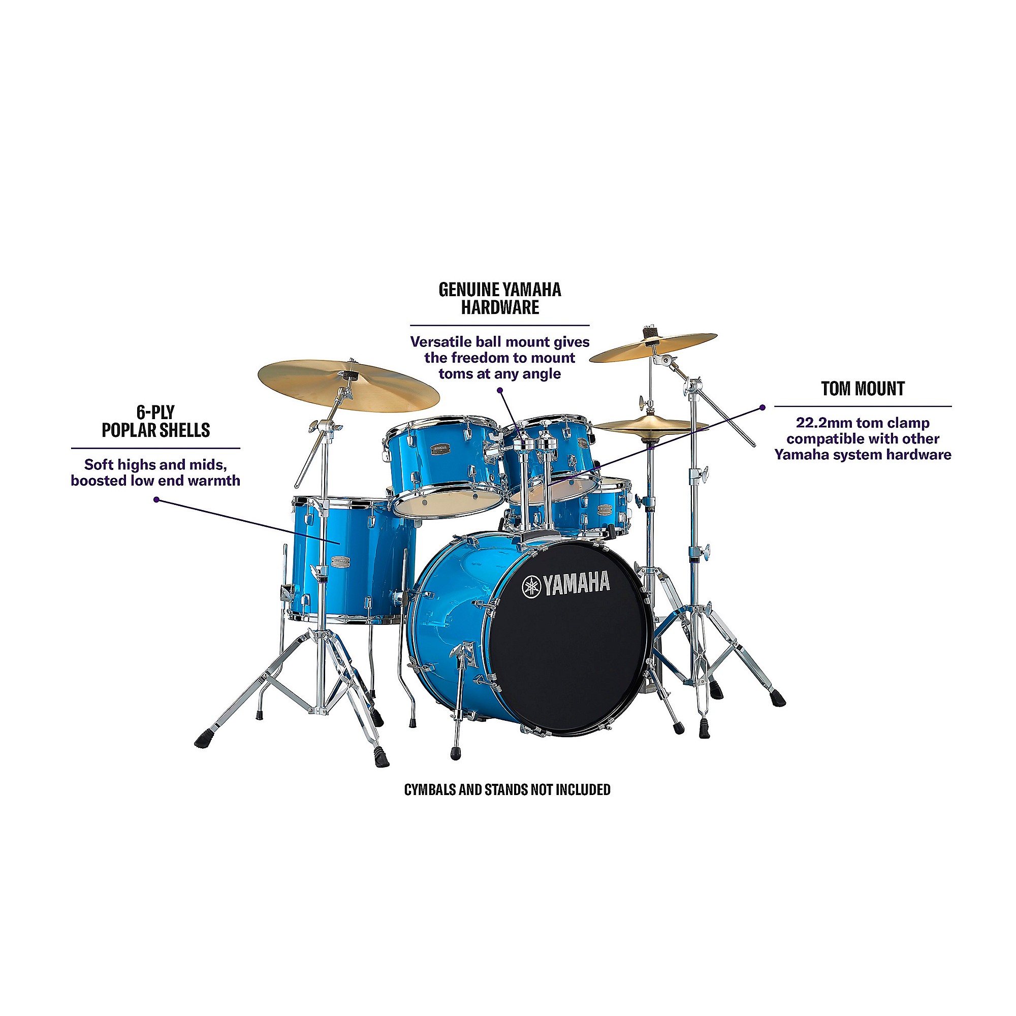 Yamaha Rydeen 5-Piece Shell Pack With 22