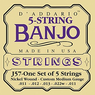D'Addario J57 5-String Banjo Strings