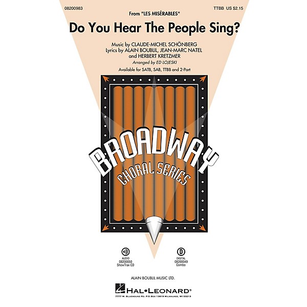 Hal Leonard Do You Hear The People Sing From Les Miserables Ttbb Arranged By Ed Lojeski Music Arts