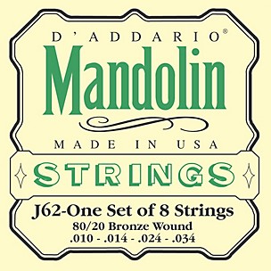 D'Addario J62 80/20 Phosphor Bronze Mandolin Strings