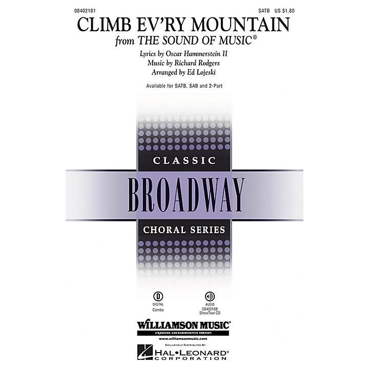 Hal Leonard Climb Ev'ry Mountain (from The Sound of Music) ShowTrax CD  Arranged by Ed Lojeski | Music  Arts