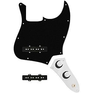 920d Custom Jazz Bass Loaded Pickguard With Groove (Modern) Pickups and JB-CON-CH-BK Control Plate