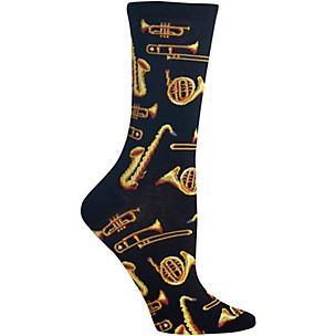 Hot Sox Jazz Instruments - Women's Black Sock