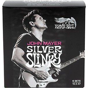 Ernie Ball John Mayer Silver Slinky Nickel Wound Electric Guitar Strings 6 Pack